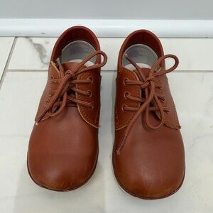 Angel Brown Lace-Up Kids Dress Shoes